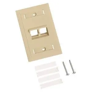 Top Pick CommScope 107713547 Angled Specialty Faceplate Ivory Power 2 Port