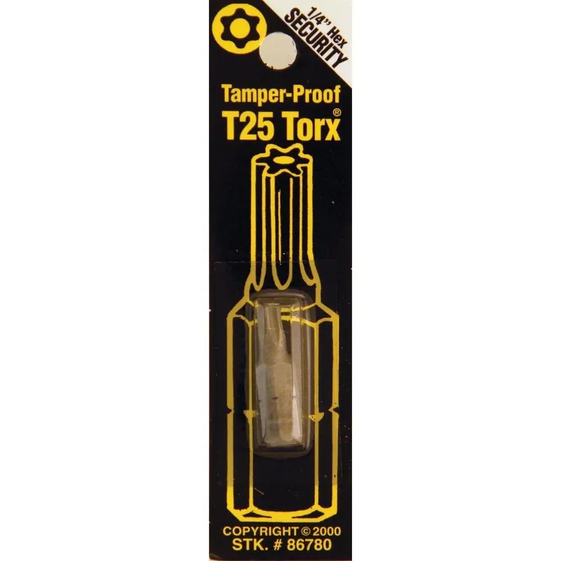 Place Order Best Way Tools 86780 T25 Tamperproof Torx Security 1 in. 1/4 in. Hex Screwdriver Bit