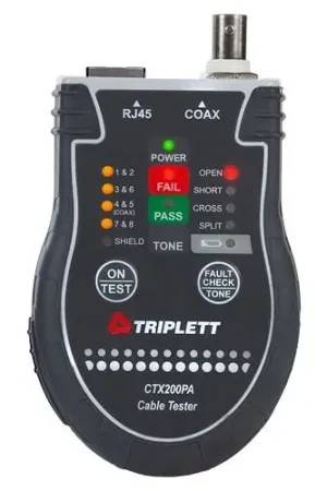 Triplett CTX200 RJ45/Coax Cable Analyzer - Compact, Instant Pass/Fail Results, Tone Generator Cheap