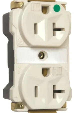 Brand New Pass & Seymour PT8300-ILW PlugTail Duplex Extra Heavy Duty LED Illuminated Receptacle