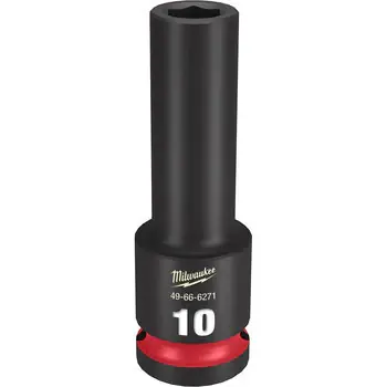 Milwaukee 49-66-6271 Shockwave Impact Duty 1/2 Drive 10MM Deep Socket Same Day Shipping